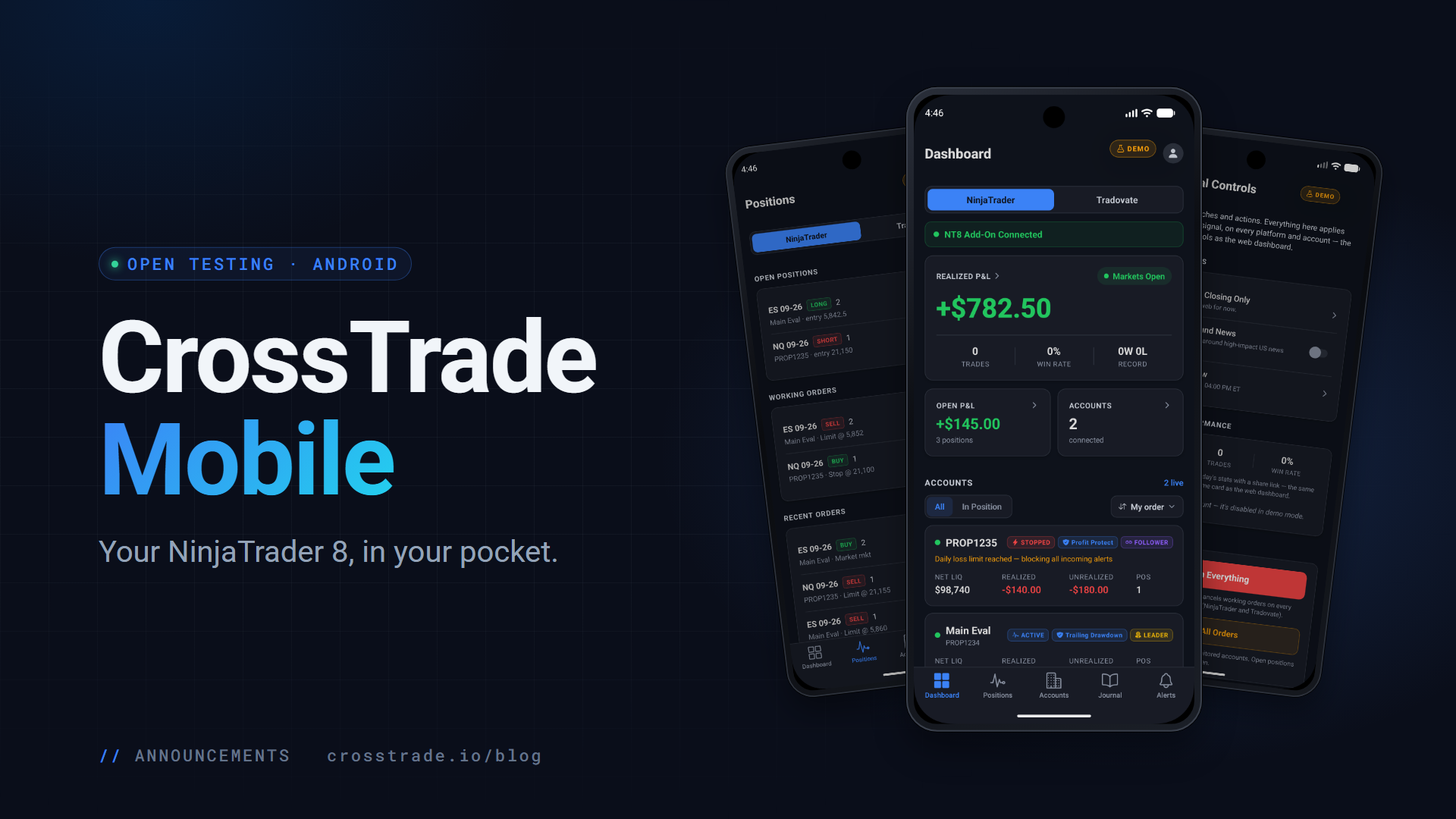CrossTrade Mobile for Android, now in open testing