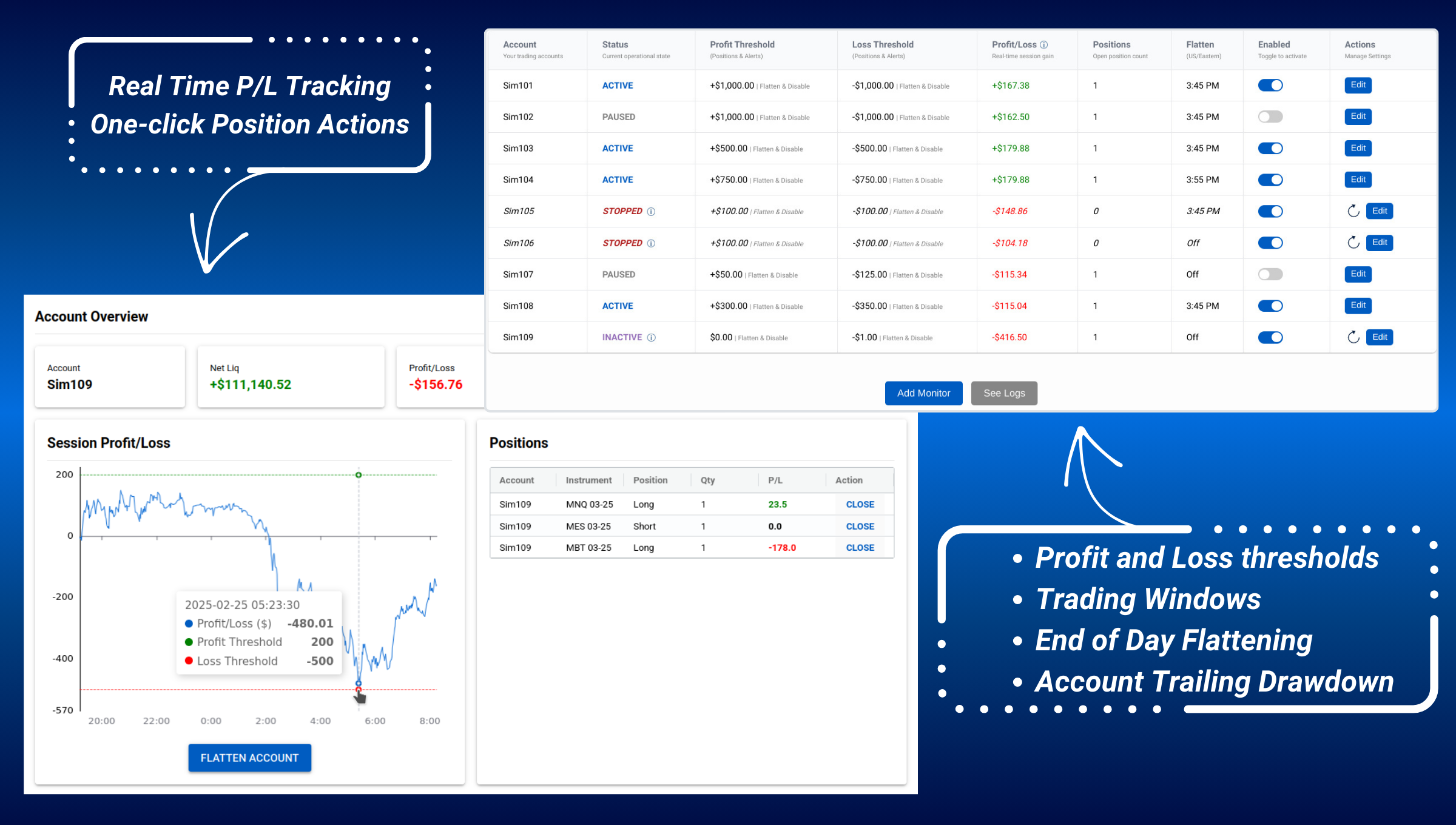 ninjatrader account manager features
