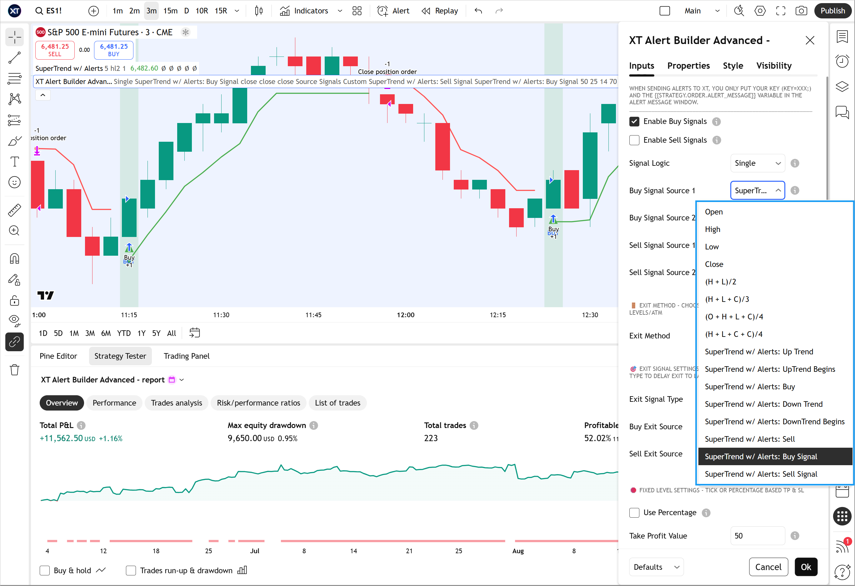 Signal input settings